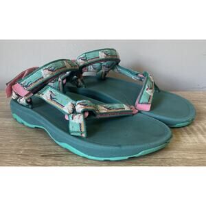 Teva Hurricane XLT Sandals Youth Shoes Size 3 Strappy Turquoise Pink Unicorn